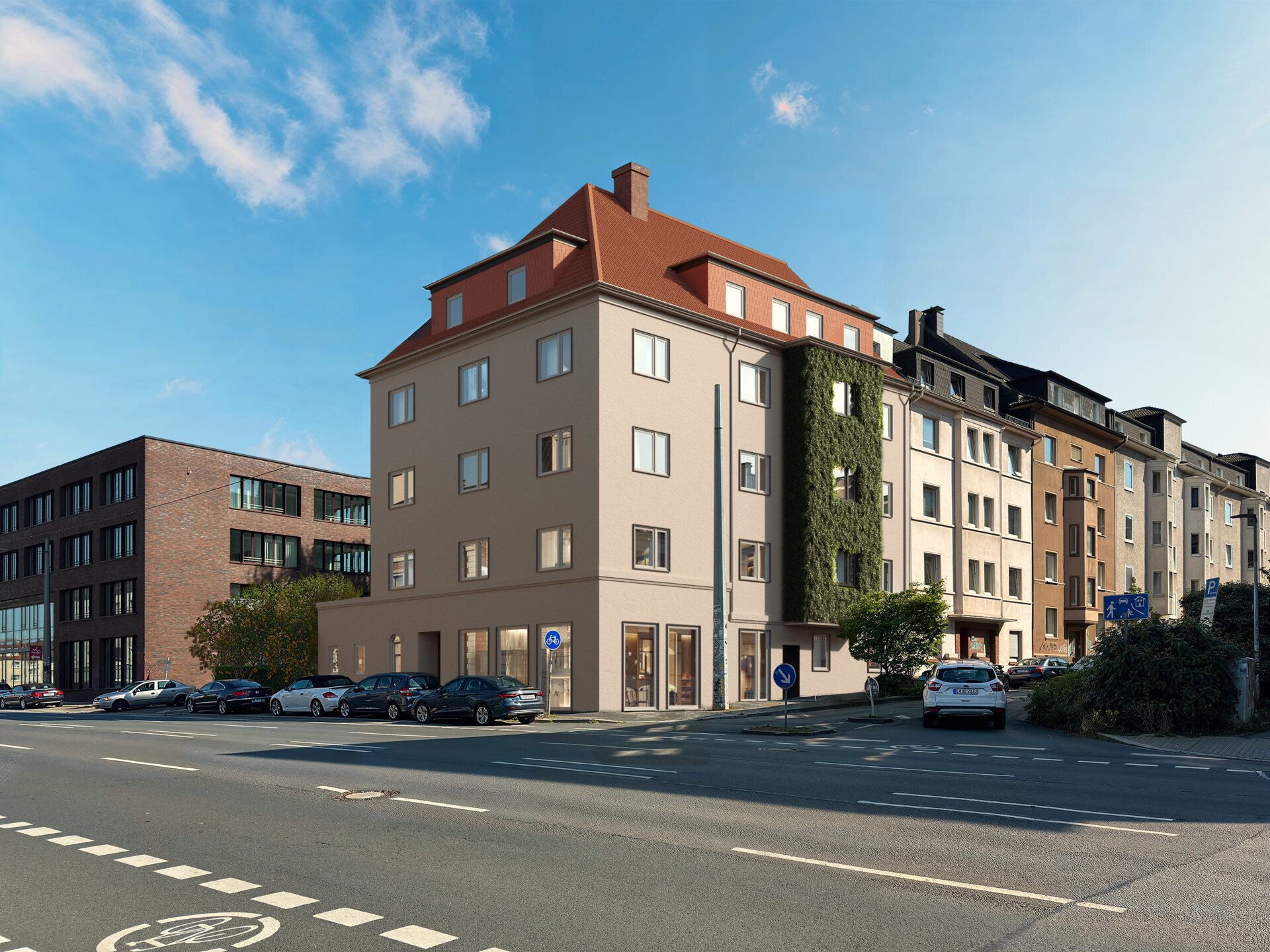 SÜD.PALAIS – Außenansicht der sanierten Fassade
